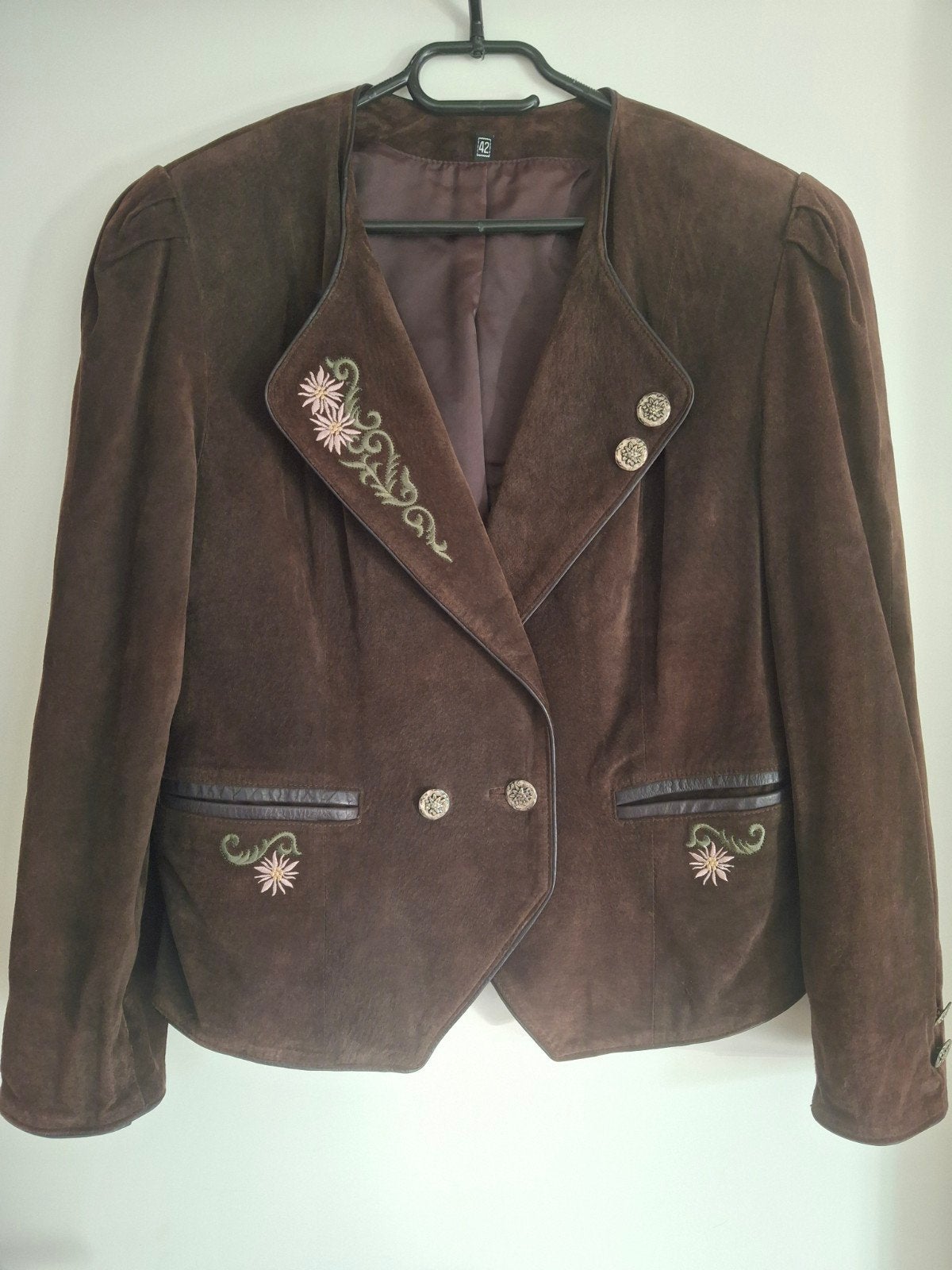 Trachten damesvest en gilet uit leder, merk Sixth Sense, maa, Enlèvement ou Envoi, Taille 42/44 (L)