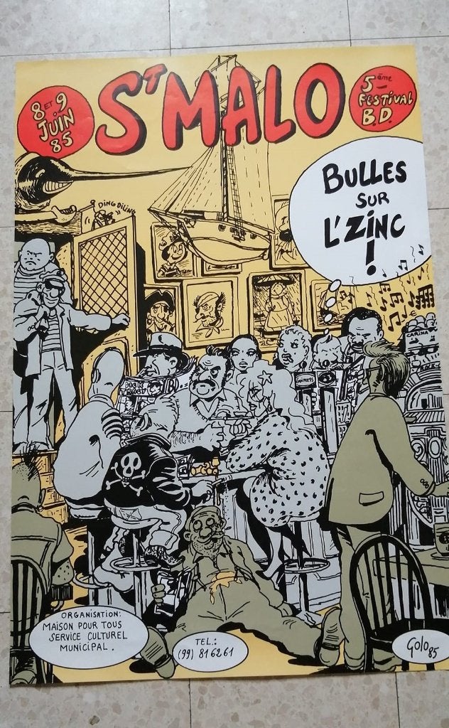 Saint-Malo Festival Bulles Sur L'Zinc poster - groot formaat, Verzamelen, Ophalen of Verzenden