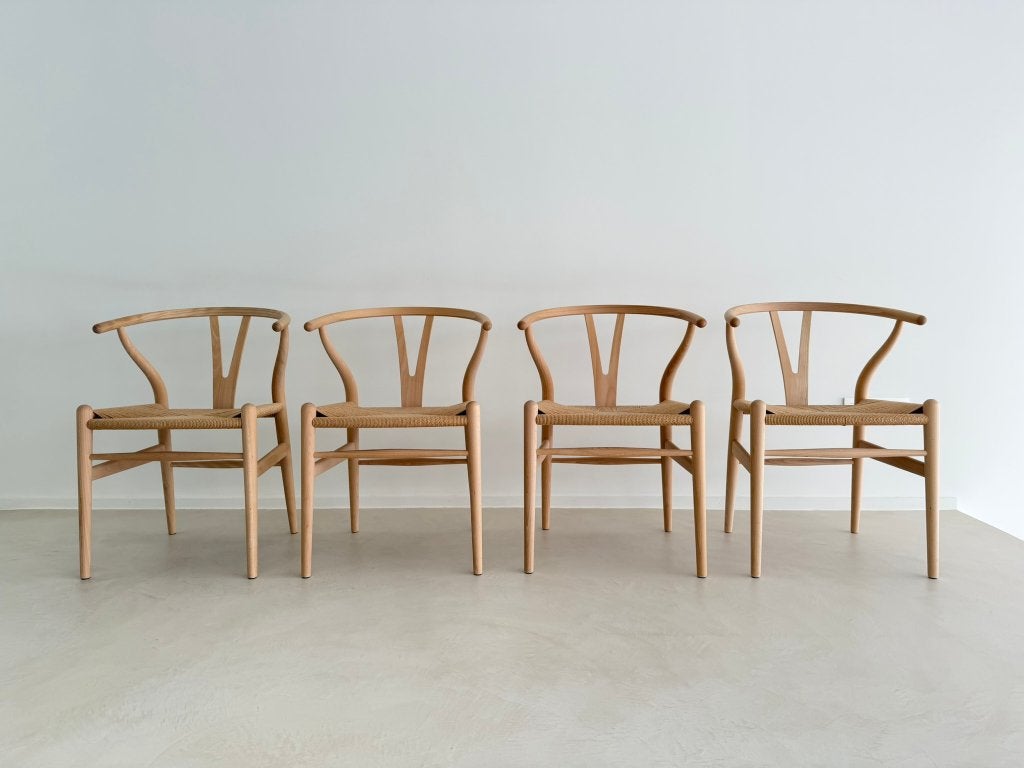 Design stoelen 4x Carl Hansen CH24 Wishbone (beuken gezeept), Ophalen, Zo goed als nieuw, Hout, Vier