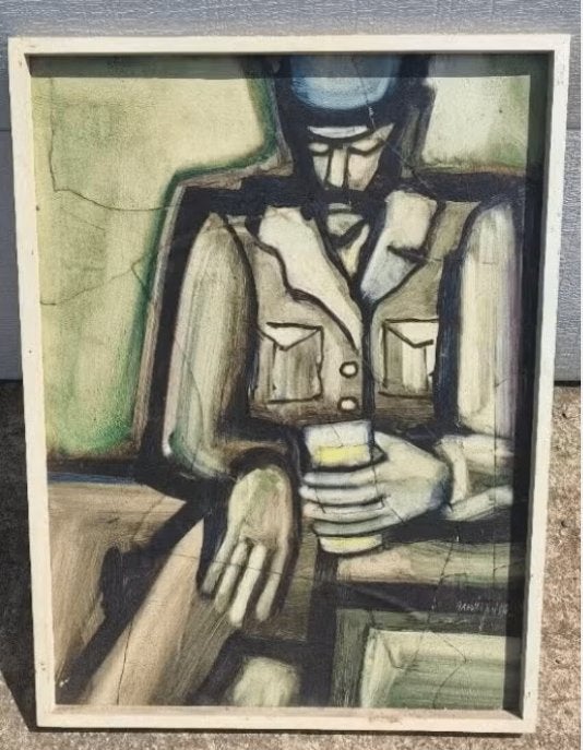 Huile sur panneau signe rudi pillen, Antiquités & Art, Enlèvement ou Envoi, Panneau