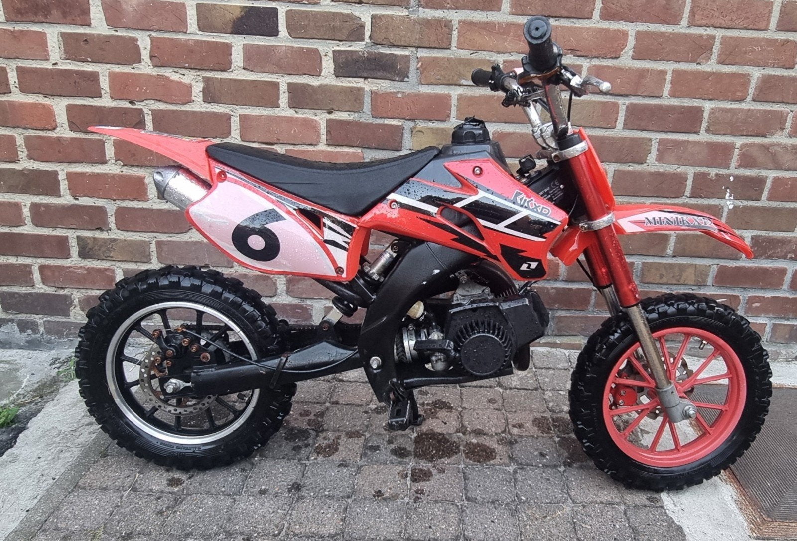 Stoere Mini Crossmotor / Pitbike 49cc, Fietsen en Brommers, Ophalen, Gebruikt, 49 cc, Schijfrem