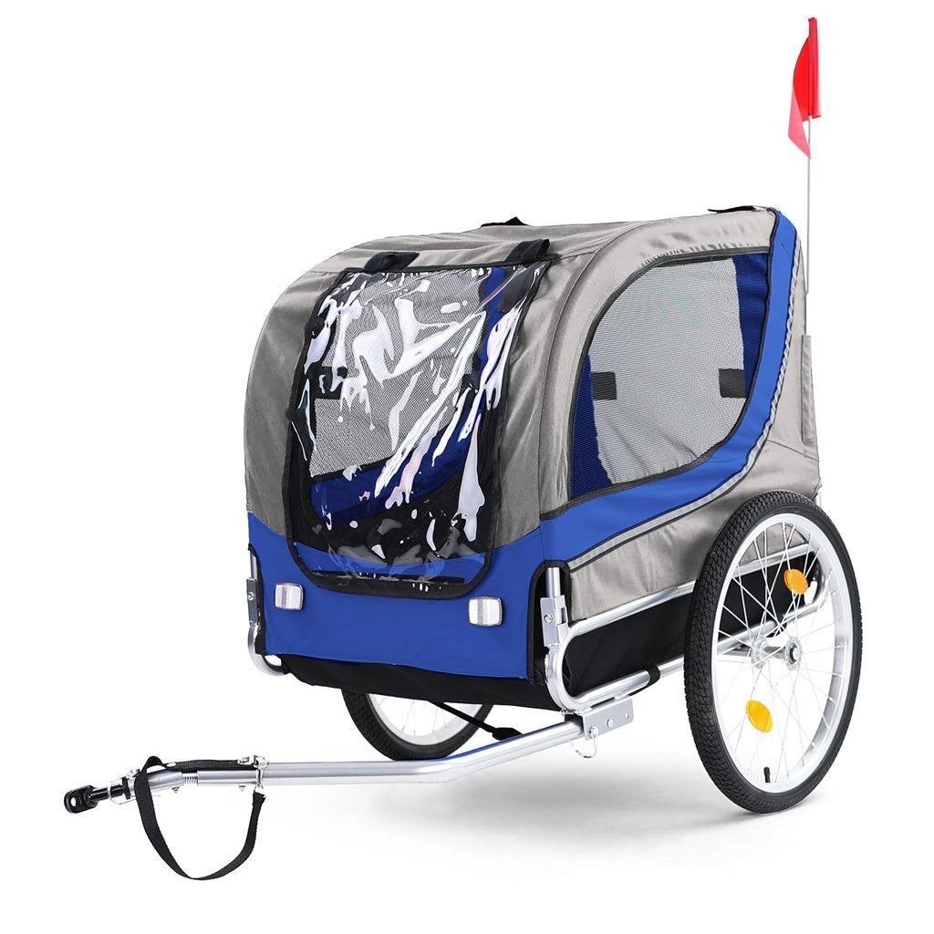Hondenfietskar Fietskar Hond Opvouwbaar Blauw / Grijs Tot 40, Verzenden