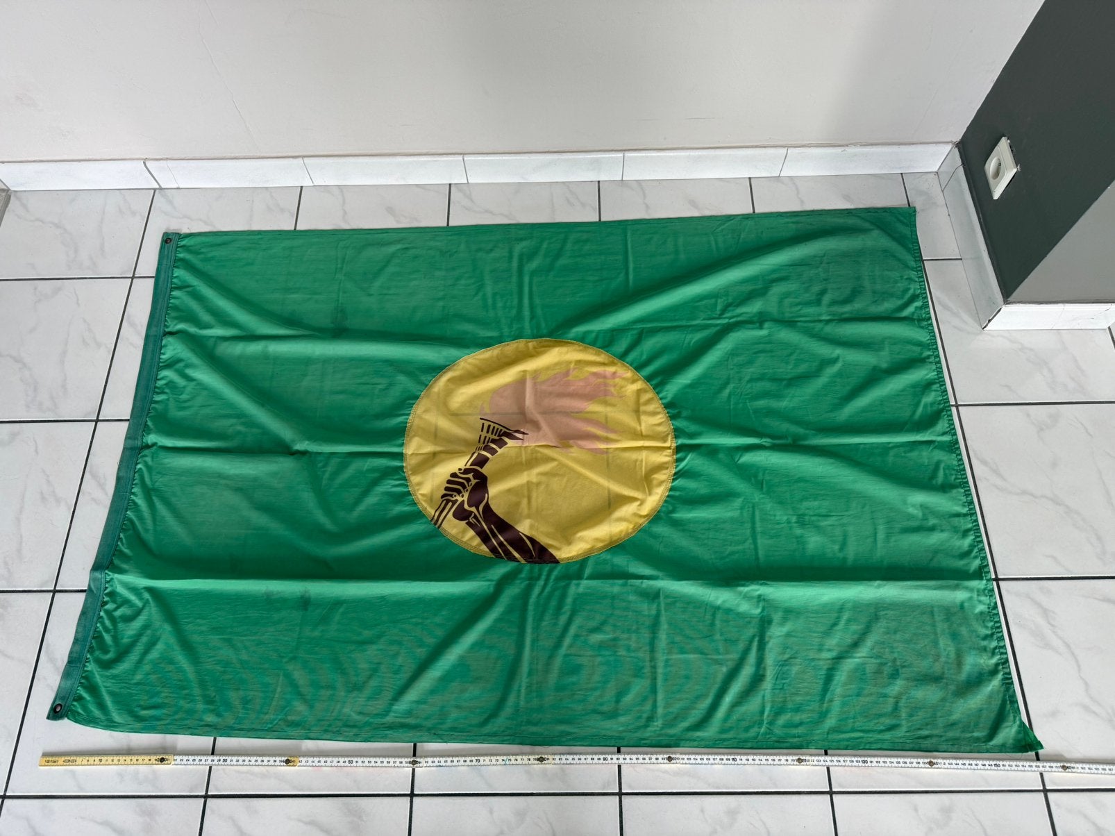 ZAÏRE : drapeau national avec sigle du MPR., Enlèvement ou Envoi, Utilisé