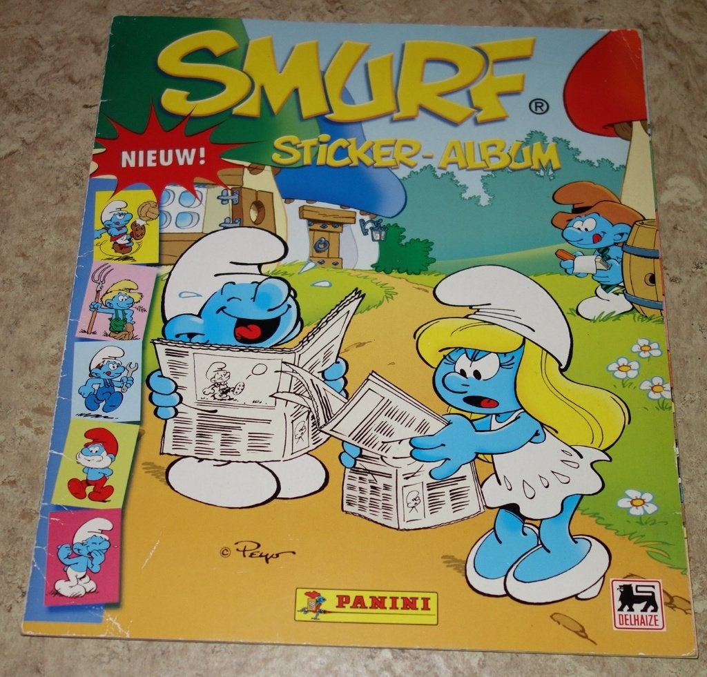 Smurf Sticker album Panini-Delhaize 2008., Collections, Enlèvement ou Envoi, Schtroumpfs, Utilisé, Livre ou Jeu