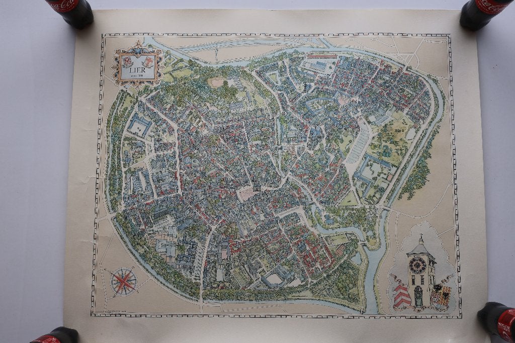 stadskaart LIER anno 1984, Boeken, Atlassen en Landkaarten, Verzenden, Diane Bruyninckx, 1800 tot 2000, België