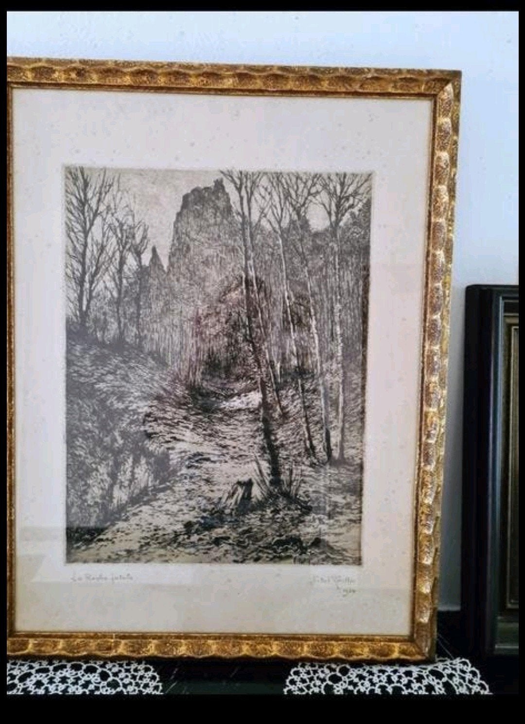 Il s'agit d'une gravure originale intitulée « La roche fatal, Enlèvement ou Envoi, Eau-forte