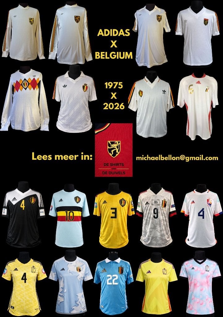Livre photo avec tous les maillots portés des Diables Rouges, Collections, Enlèvement ou Envoi, Neuf, Livre ou Revue