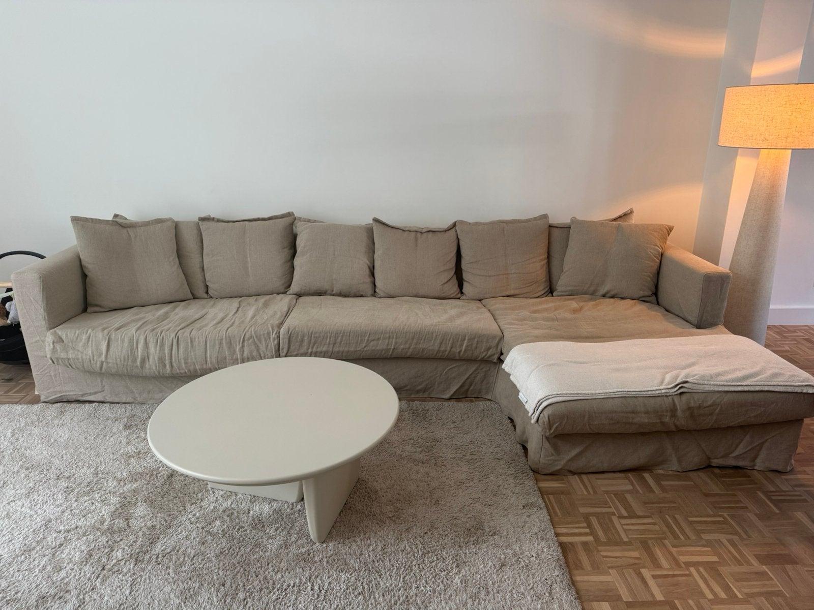 Chaise d'angle en lin à vendre, Enlèvement, Comme neuf