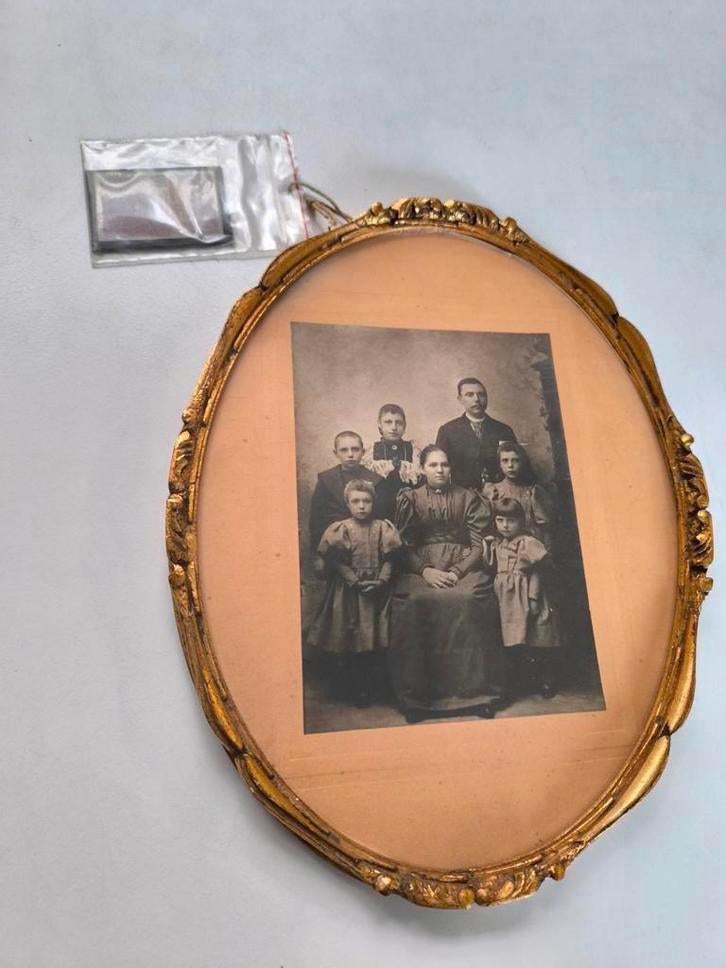 Ovale vergulde houten fotolijst, Ophalen of Verzenden