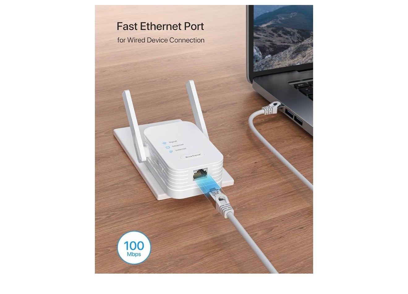 BrosTrend N300 WiFi to Ethernet Adapter Supports Turning Off, Enlèvement, Neuf
