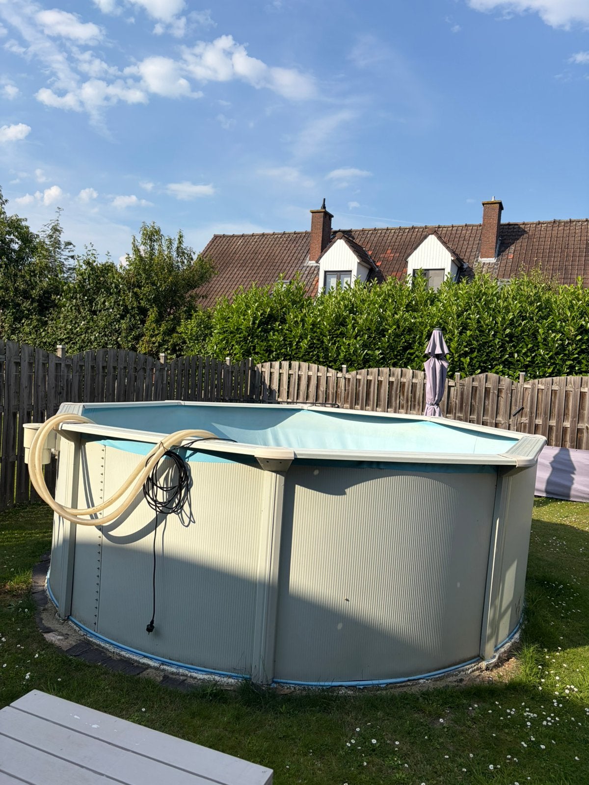 Staal 3.6 m met glas zand filter en robot stofzuiger, Tuin en Terras, Ophalen, Gebruikt