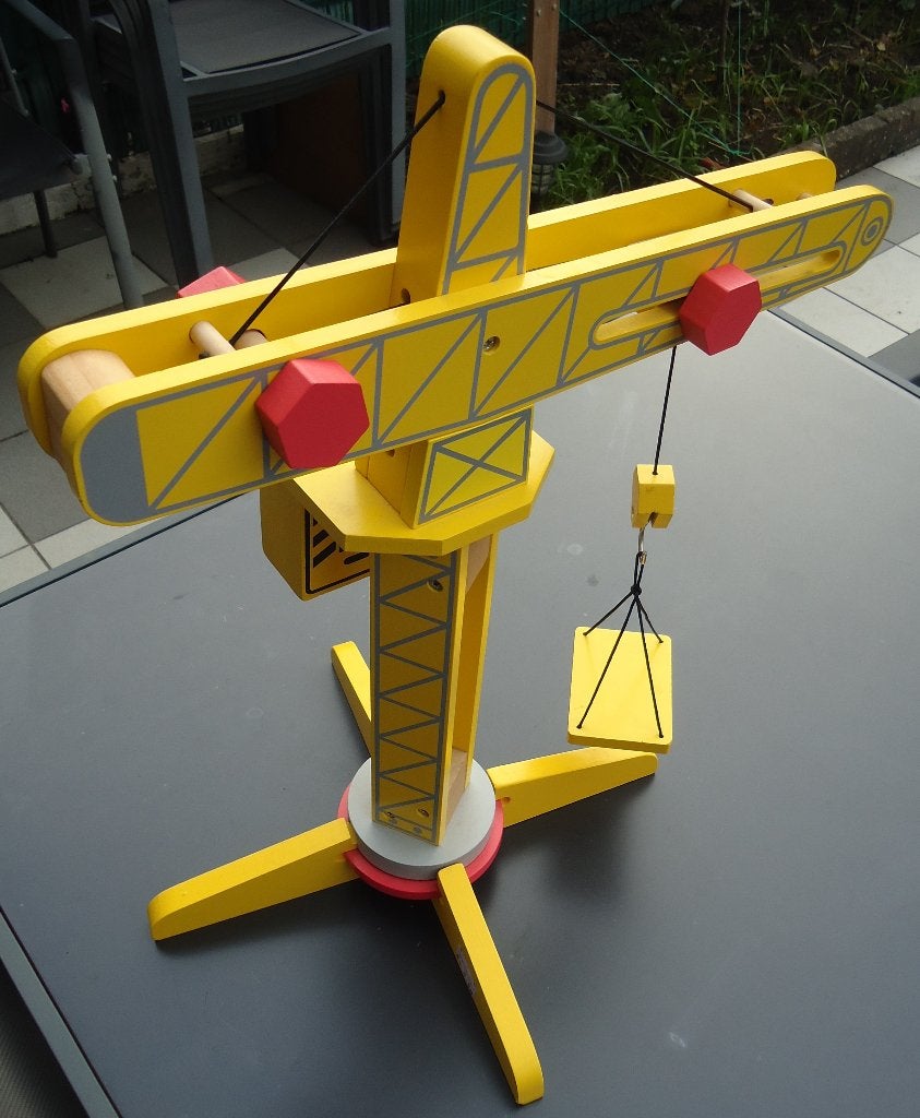 Grue à tour manuelle en bois, Enfants & Bébés, Jouets | Jouets en bois, Enlèvement, Comme neuf, Autres types