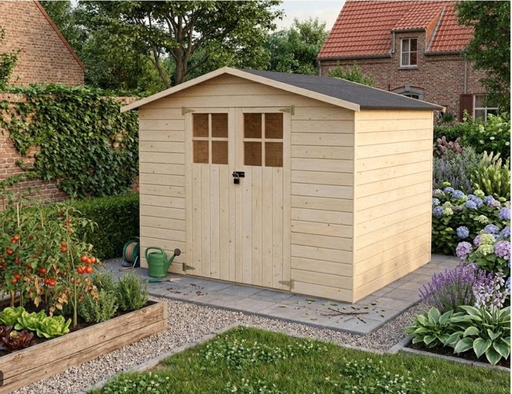 Dennenhouten tuinhuis 5,3m2, Enlèvement, Utilisé, Bois, Abri de jardin