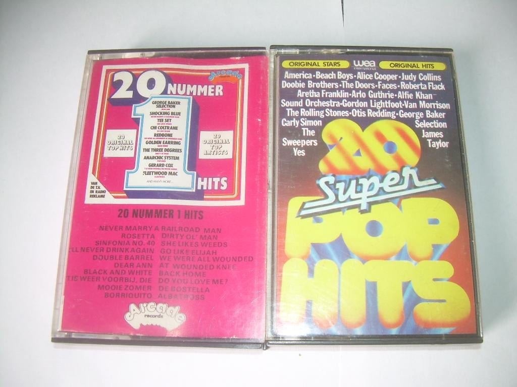2 CASSETTEBANDJES  - 20 POP HITS - 20 NR 1 HITS, Cd's en Dvd's, Cassettebandjes, 2 t/m 25 bandjes, Ophalen of Verzenden, Zo goed als nieuw