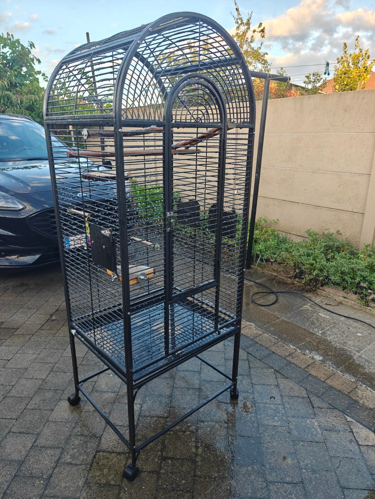 Grote Papegaaienkooi Kamervolière met Openklapbaar Dak, Dieren en Toebehoren, Ophalen, Zo goed als nieuw, Metaal, Vogelkooi