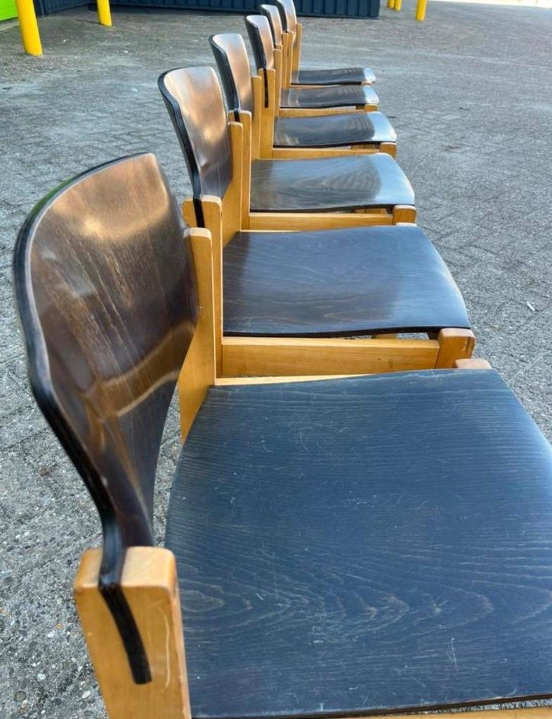 6x jaren 70 vintage design stoelen, Huis en Inrichting, Stoelen, Ophalen, Gebruikt, Zwart, Vijf, Zes of meer stoelen