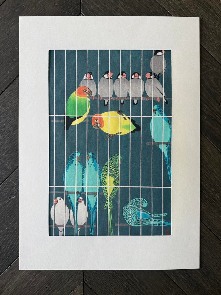 Prachtige houtblok print van Kasamatsu Shiro, Ophalen of Verzenden