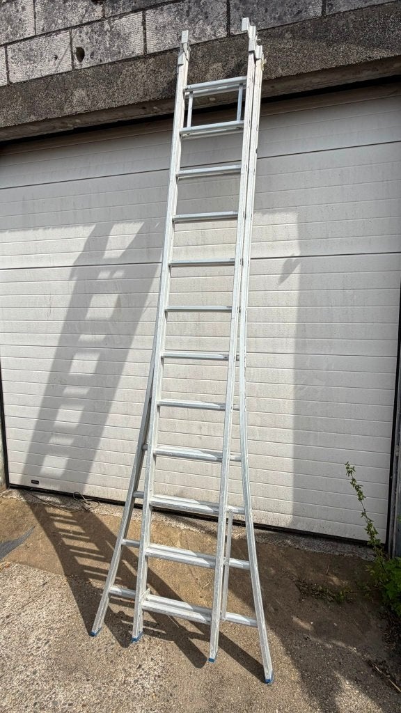 2 aluminium reformladders 320 cm, Doe-het-zelf en Bouw, Ladders en Trappen, Ophalen, Gebruikt, Ladder, Opvouwbaar of Inschuifbaar