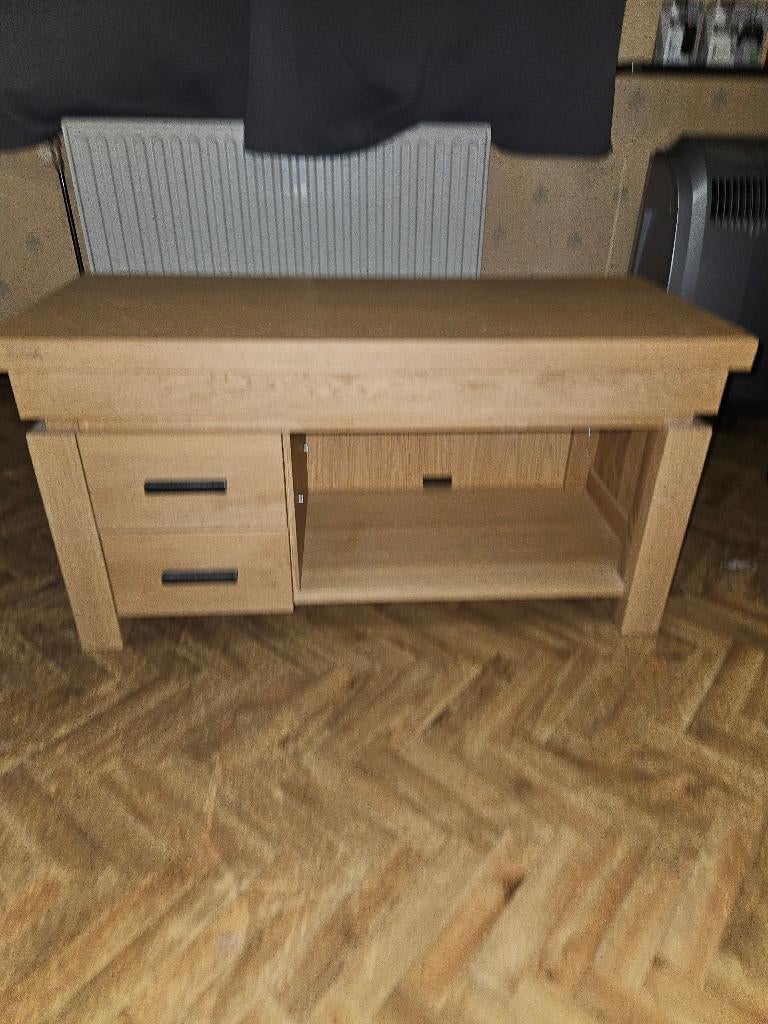 Meuble TV robuste avec rangements - Bois clair, Moins de 100 cm, Comme neuf, 100 à 150 cm, Enlèvement