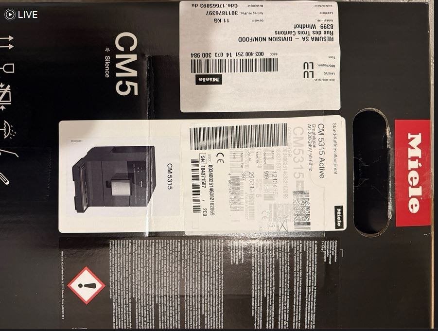 Machine à café MIELE CM 5315, Electroménager, Cafetières, Neuf, Combiné, Enlèvement