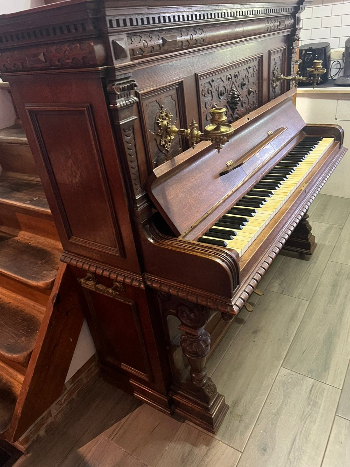 piano te koop, Musique & Instruments, Enlèvement, Utilisé, Brun, Piano