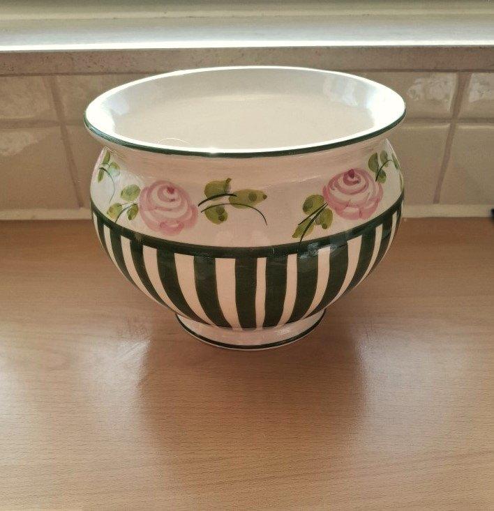 Mooie Grote Bloempot - Handgeschilderd - Nieuw, Rond, Ophalen of Verzenden, Aardewerk, Binnen