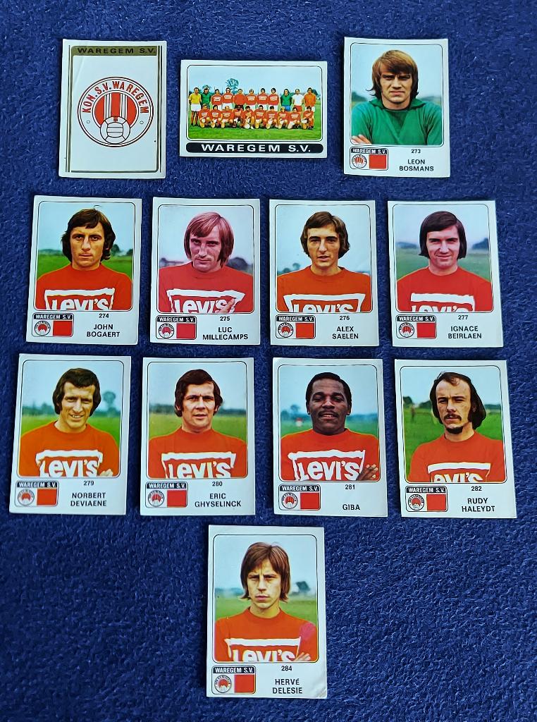 12 versch. Panini stickers voetbal 'FB 1973/74 - Waregem SV, Ophalen of Verzenden, Nieuw, Meerdere stickers