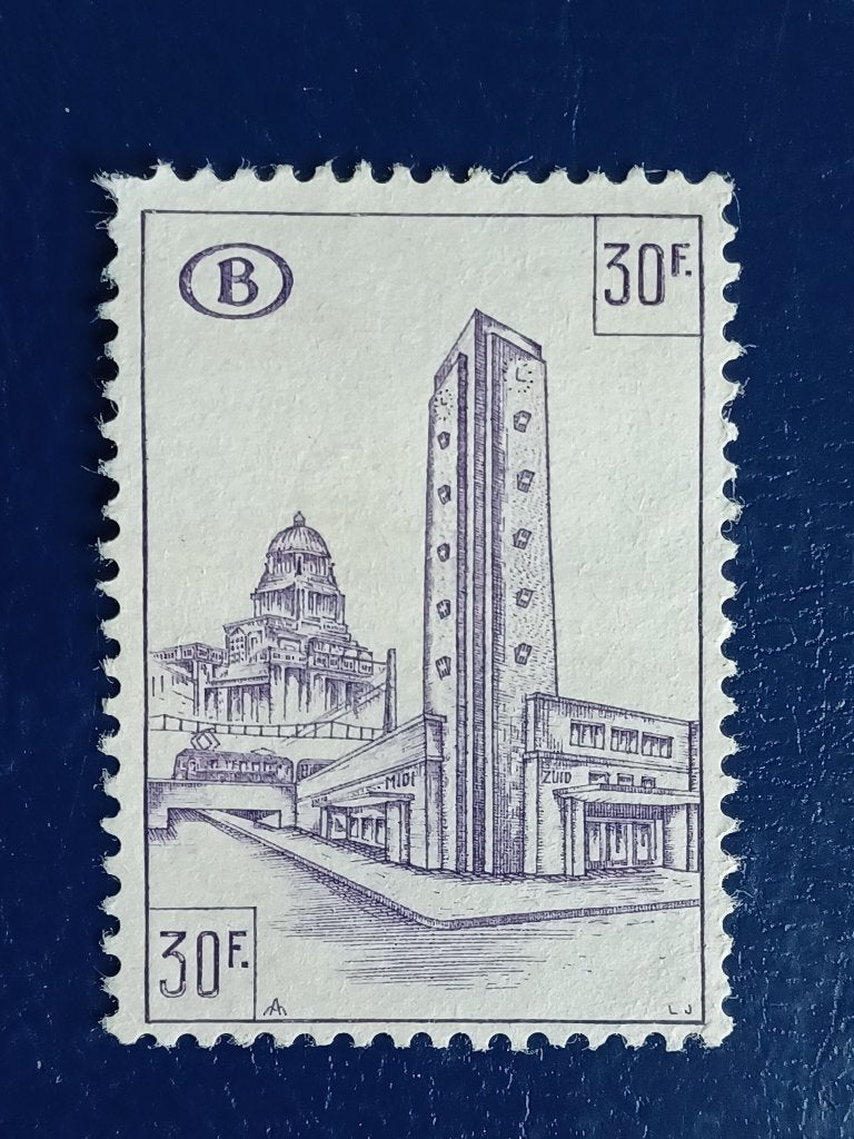 Timbres de Belgique - Timbres de chemin de fer, Timbres & Monnaies, Enlèvement ou Envoi, Trace d'autocollant, Trains