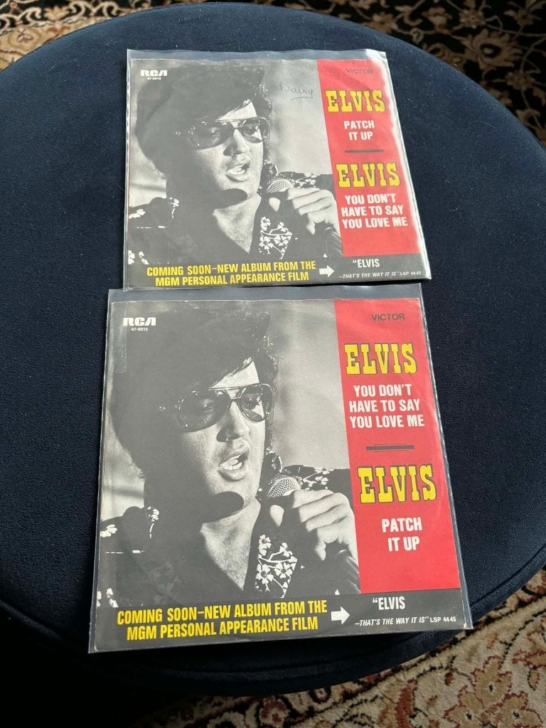 Elvis single You don't have to say you love me/patch it up., Gebruikt, 7 inch, Ophalen of Verzenden, Fotohoes