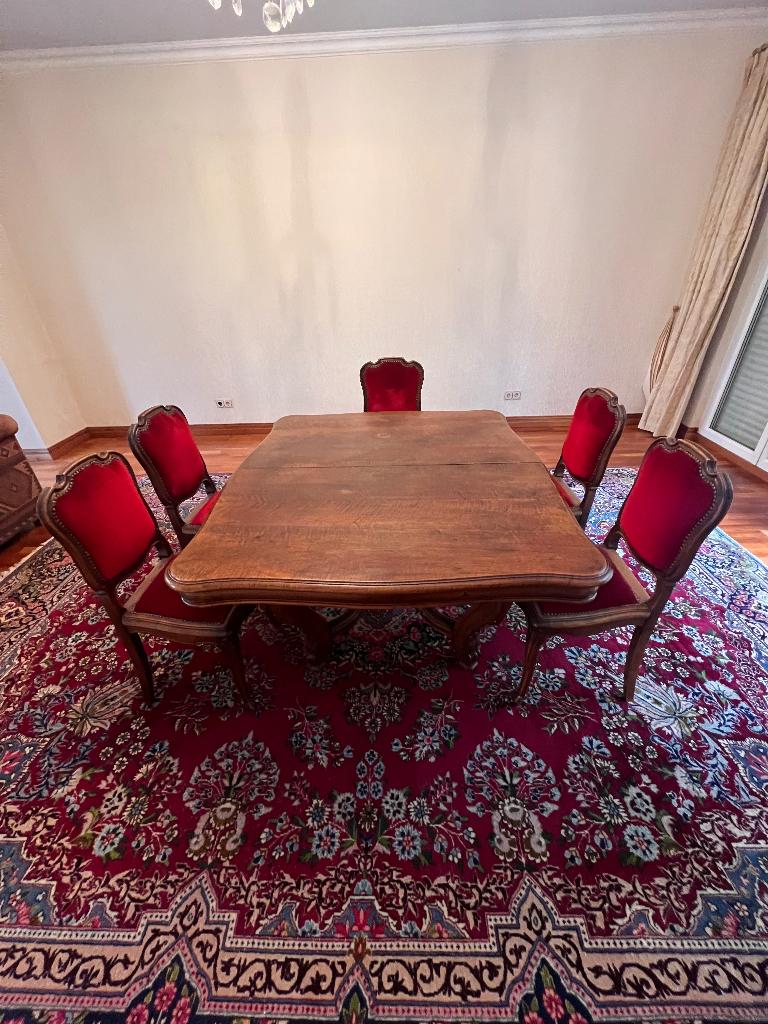 Table de salle à manger + chaises Louis XV, Huis en Inrichting, Complete eetkamers, Gebruikt, 4 tot 6 stoelen, Ophalen