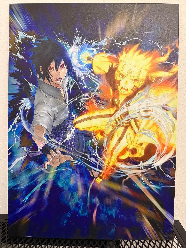 Displate: Sasuke en Naruto. Inclusief magneet., Rechthoekig Staand, Ophalen of Verzenden, Zo goed als nieuw, A1 t/m A3