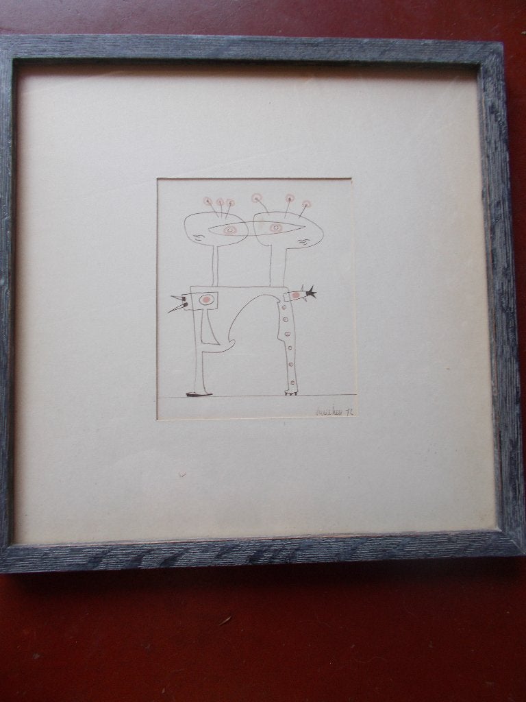 Mooie tekening.André Vereecken.Cobra stijl.Origineel., Antiek en Kunst, Ophalen, Gesigneerd