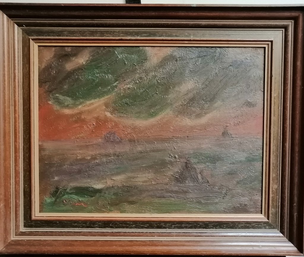 Constant Permeke '' Namiddag op zee '' olieverf op doek, Peinture à l'huile, Expressionniste, Toile, Maritime / eau