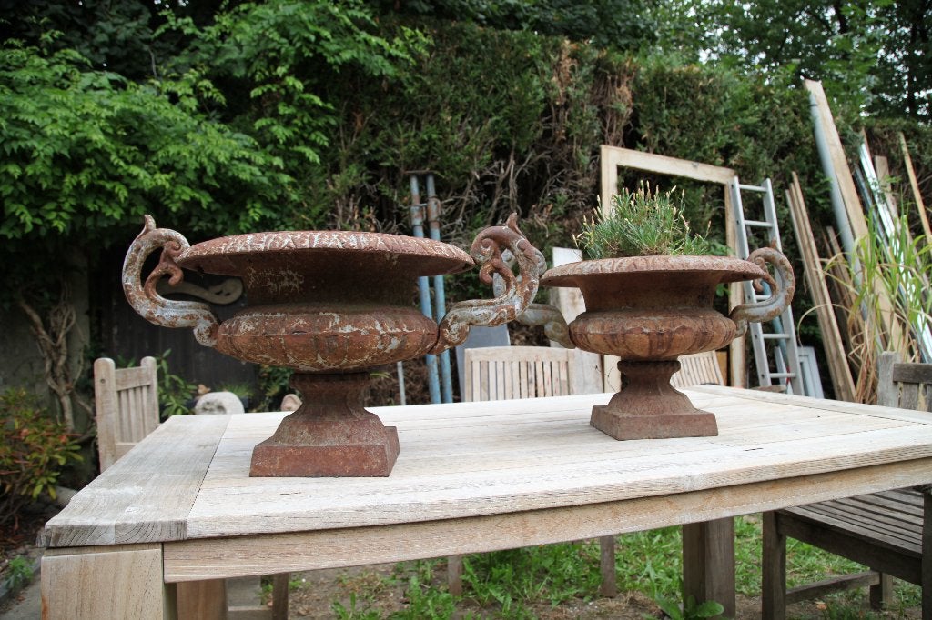 2 Vasques Style Chambord antique en fonte patine ancienne, Enlèvement, Bronze
