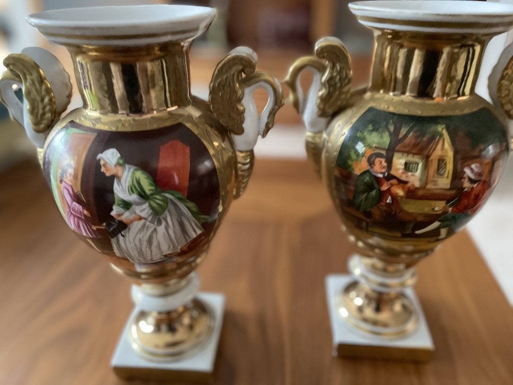Antieke Franse Empire vazen – Vieux Paris porselein, Antiek en Kunst, Ophalen