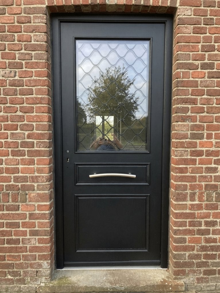 voordeur meranti zwart, Doe-het-zelf en Bouw, Ophalen, Glas