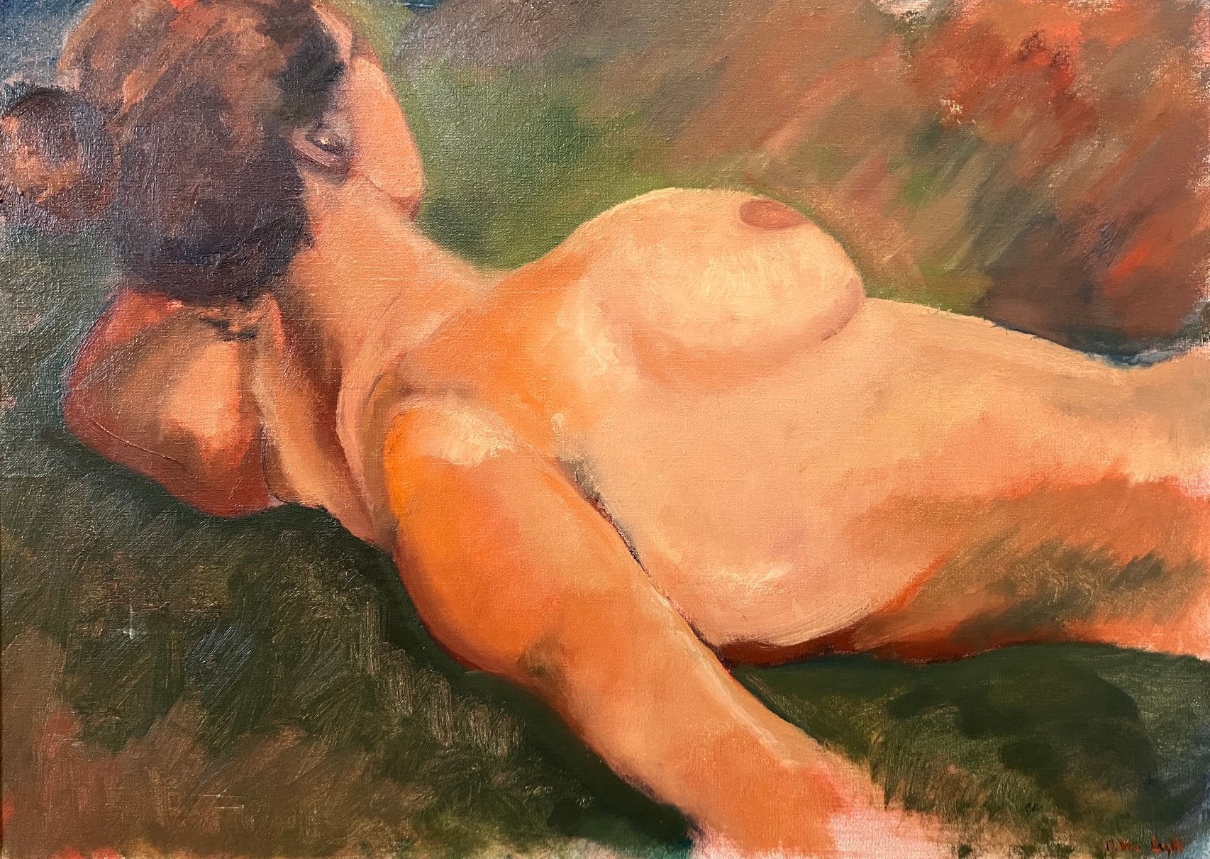 Schilderij onleesbaar Liggend naakt, Enlèvement