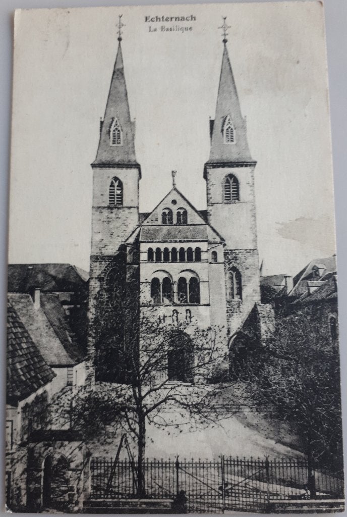 oude Postkaart 1933 ECHTERNACH Basiliek. Ref.E150, Verzamelen, Ophalen of Verzenden, 1920 tot 1940, Gelopen, België en Luxemburg