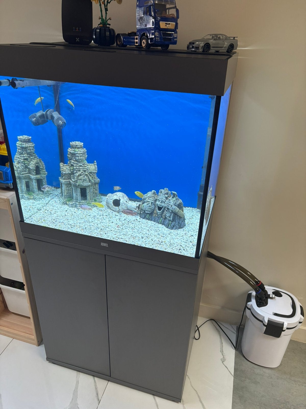 juwel lido 200 grijs met extra volglas aquarium, Dieren en Toebehoren, Vissen | Aquaria en Toebehoren, Zo goed als nieuw, Filter