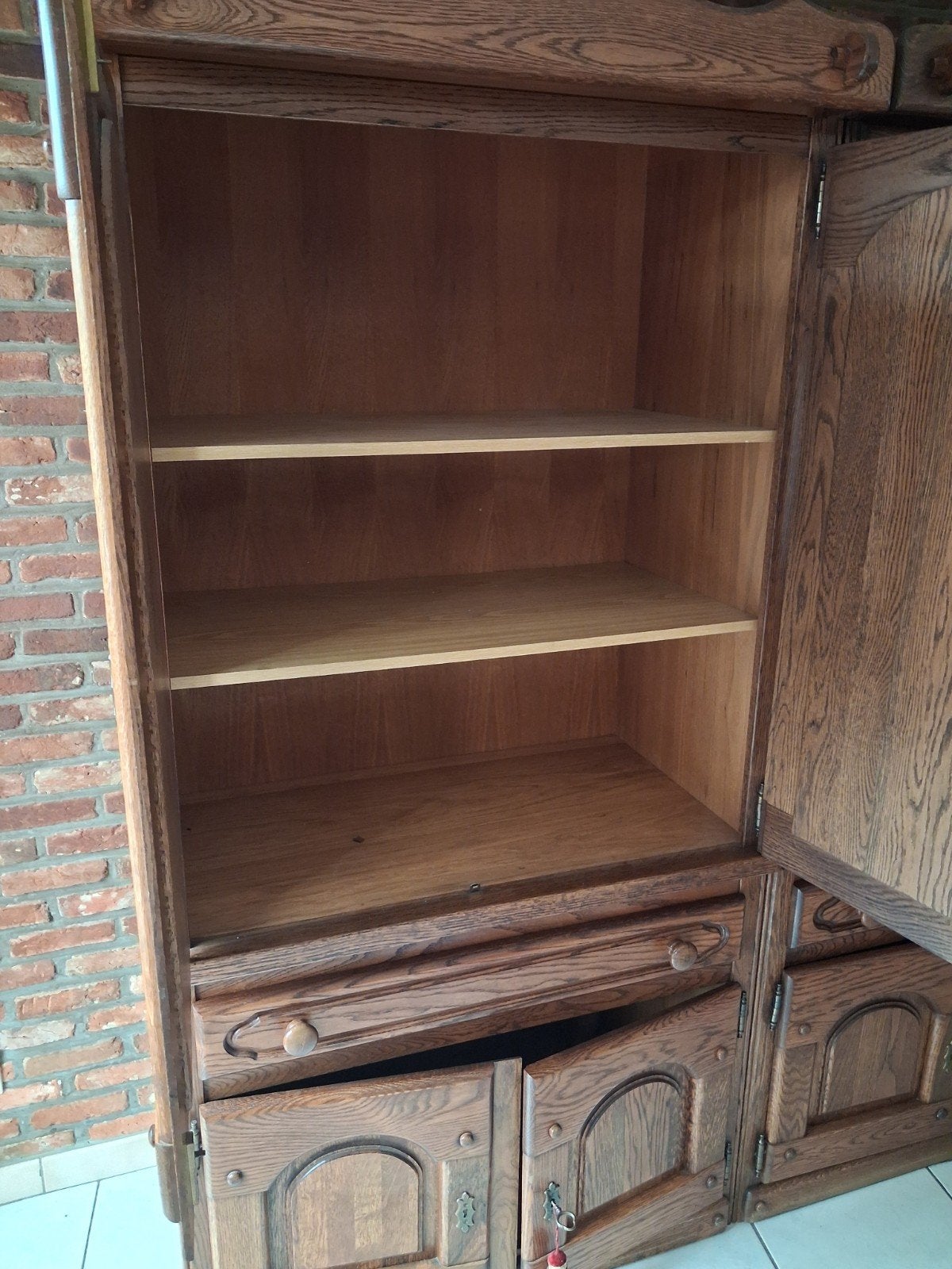 meubel, 3 ou 4 tiroirs, 200 cm ou plus, Eiken kast, Utilisé