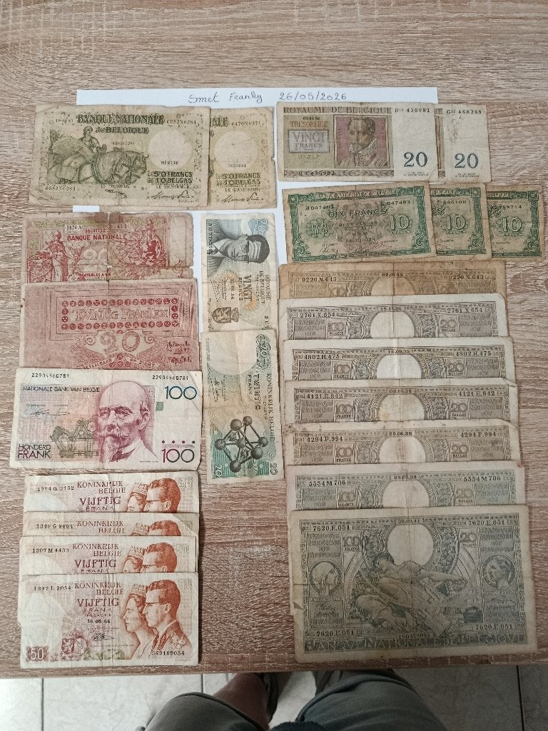 Bankbiljetten Belgie, Postzegels en Munten, Bankbiljetten | België, Ophalen of Verzenden, Los biljet