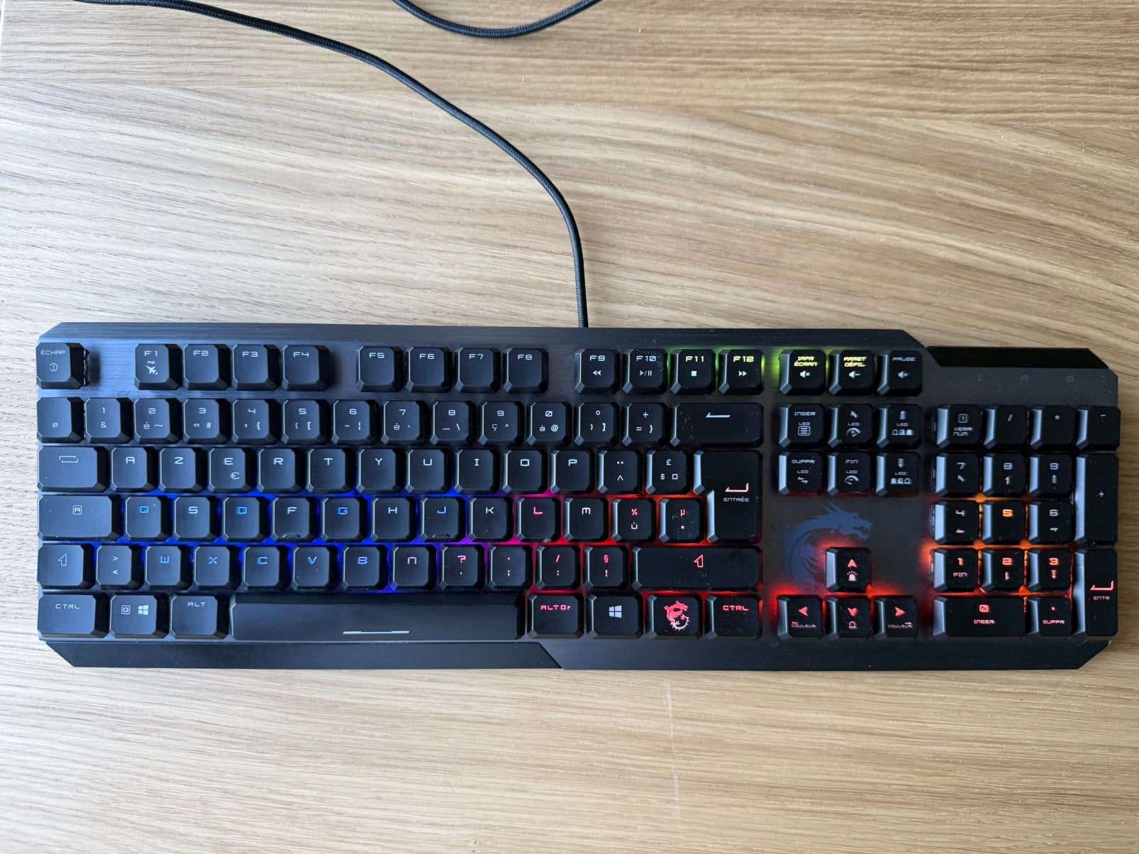 Clavier mécanique MSI VIGOR GK50 low profile, Informatique & Logiciels, Pavé numérique, Enlèvement ou Envoi, Azerty, Utilisé