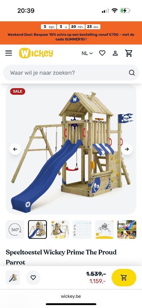 Speeltoren met schommel, Enfants & Bébés, Jouets | Extérieur | Aires de jeux, Enlèvement, Bac à sable