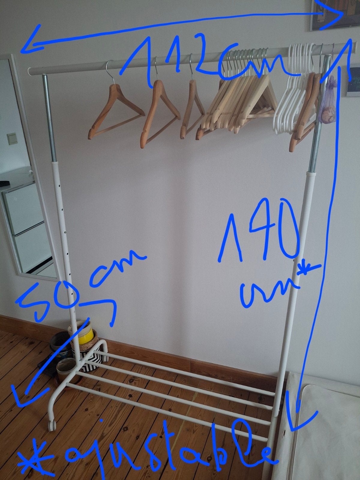 Portant Ikea blanc, Enlèvement, Avec roues, Utilisé
