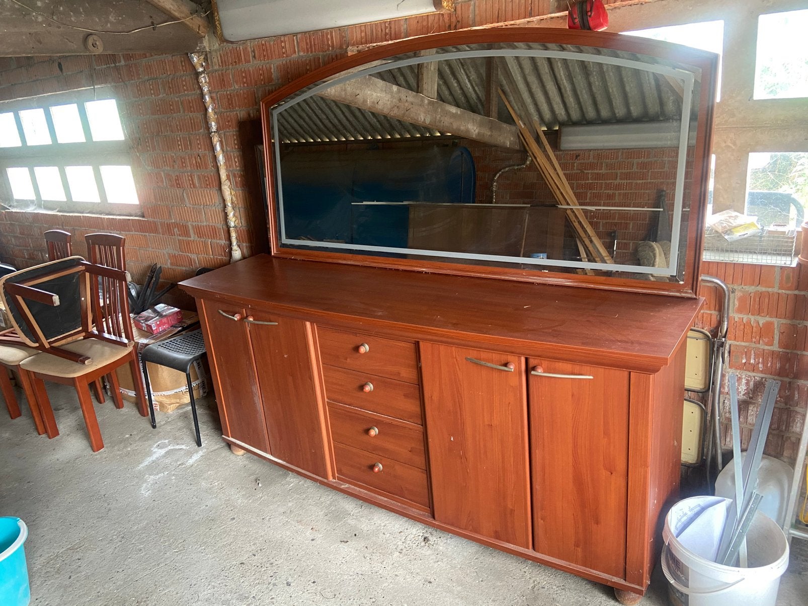 Dressoir met bijpassende spiegel, Ophalen, Zo goed als nieuw