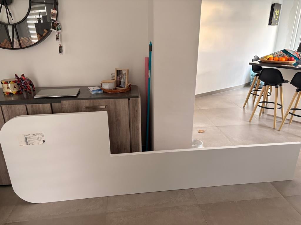 Table en bois blanc, Maison & Meubles, Pièces pour table, Comme neuf, Enlèvement