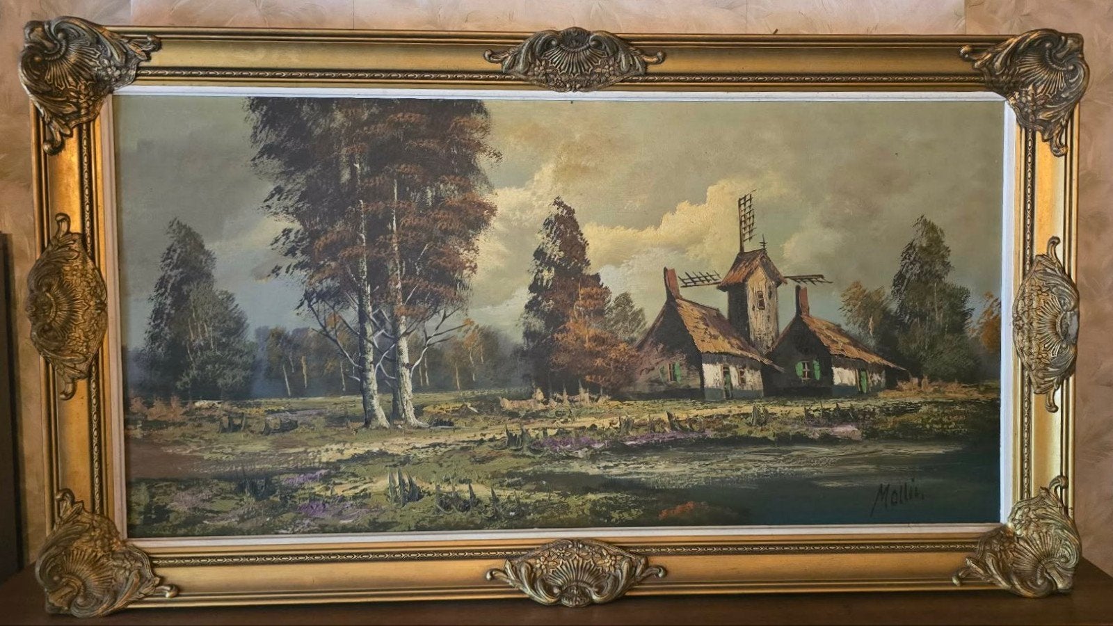 Schilderij landelijke omgeving, Antiek en Kunst, Ophalen