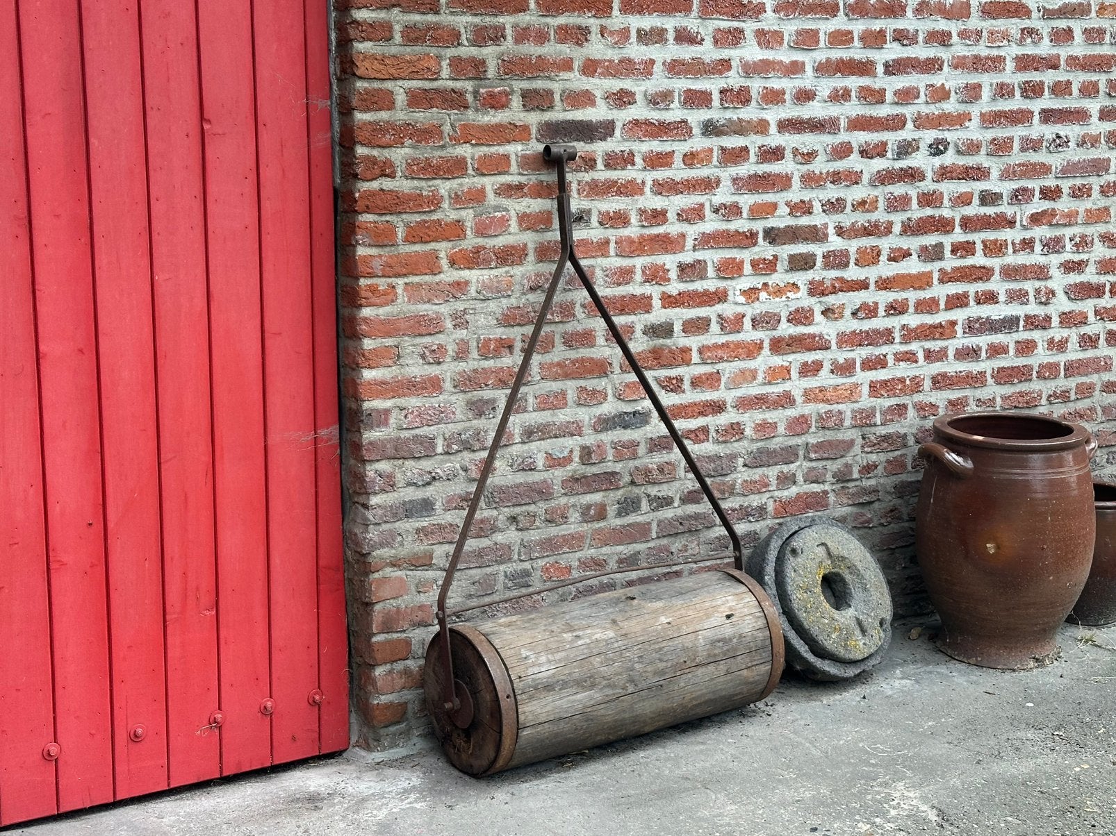 Antieke houten tuinwals, Antiek en Kunst, Antiek | Gereedschap en Instrumenten, Ophalen