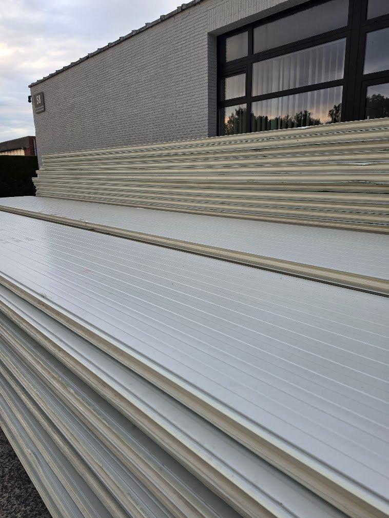 +- 75m² wand sandwichpanelen 8cm wit, Doe-het-zelf en Bouw, Platen en Panelen, Ophalen, Gebruikt, Overige materialen, 50 tot 100 mm
