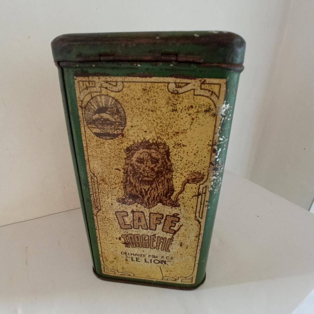 DELHAIZE LE LION N 2 koffiebox, Verzamelen, Blikken, Ophalen of Verzenden, Gebruikt, Koffie